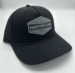 Waterloo Black Performance Rope Cap - Rubber Carbon Fiber Patch