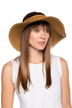 Women's Frayed Coolibar Rolled Packable Braid Visor | Toast